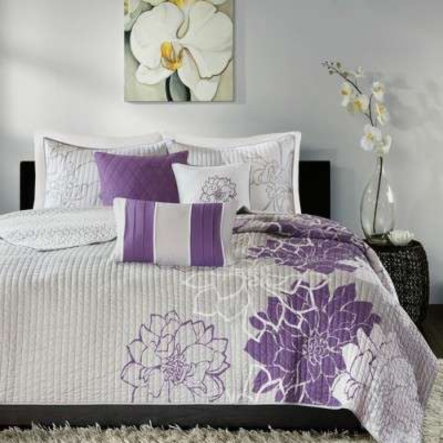 Coverlet Bedding Sets * | Best Pirce Madison Park Victoria 6 Piece Quilted Coverlet Set