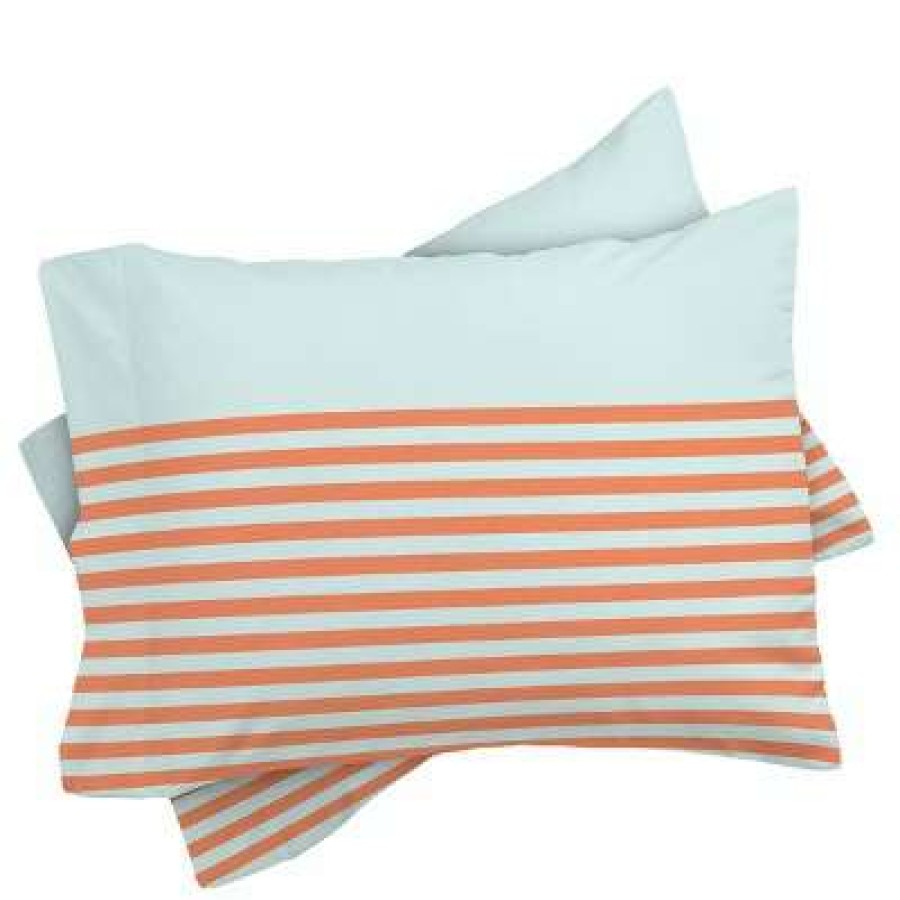 Comforter Bedding Sets * | Cheap June Journal Beach Stripes Comforter Set Deny Designs Orange