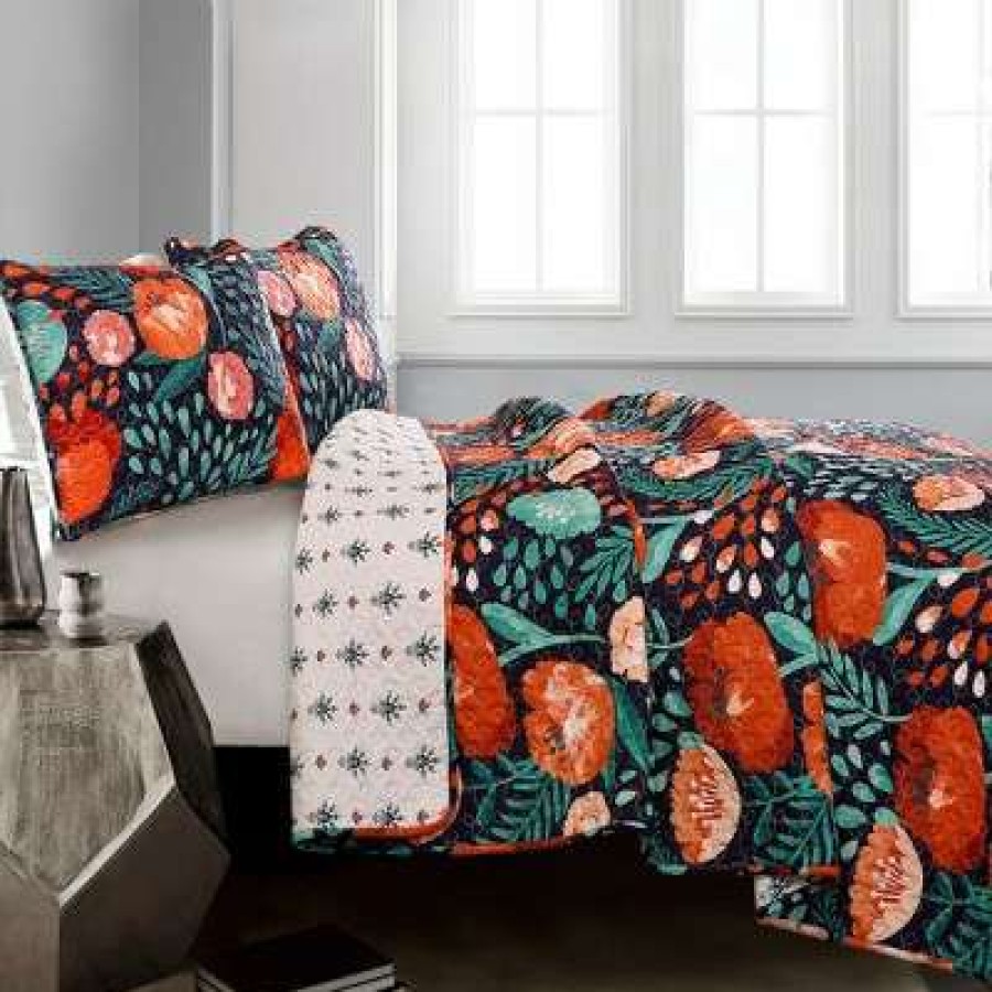 Quilt Bedding Sets * | Wholesale Lush Decor Poppy Garden Quilt Set Lush Decor