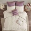 Comforter Bedding Sets * | Flash Sale Madison Park 8Pc Kaia Cotton Printed Reversible Comforter Set Ivory/Purple