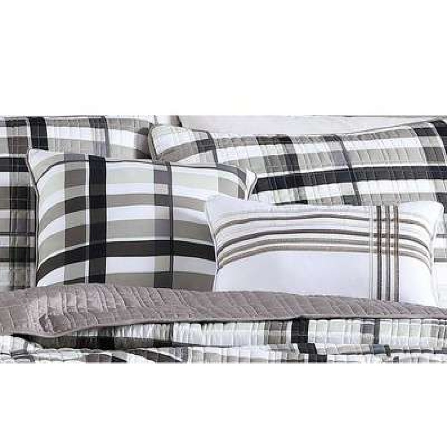 Quilt Bedding Sets * | Cheapest Maris Plaid 5Pc Quilt Set Geneva Home Fashion