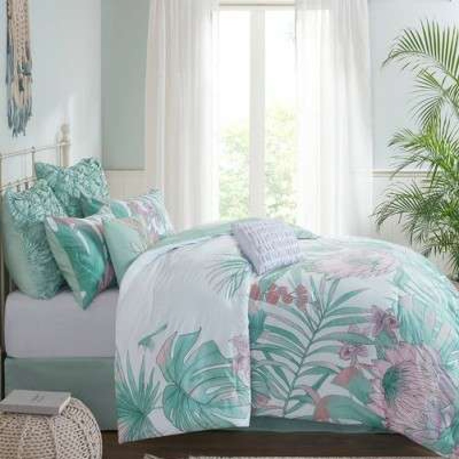 Comforter Bedding Sets * | Best Sale Madison Park Mystic Cotton Printed Comforter Set Aqua