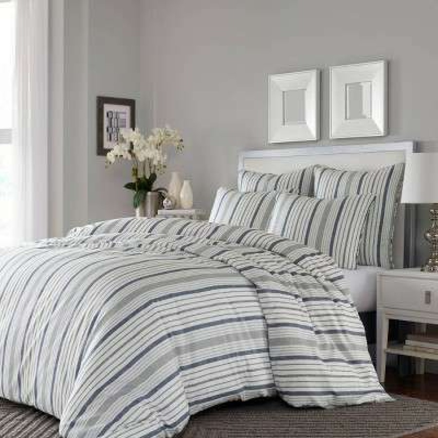 Duvet Cover Bedding Sets * | Wholesale Gray Conrad Duvet Cover Set Stone Cottage