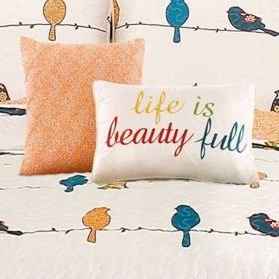 Quilt Bedding Sets * | Top 10 Lush Decor 7Pc Rowley Birds Quilt Set Lush Decor