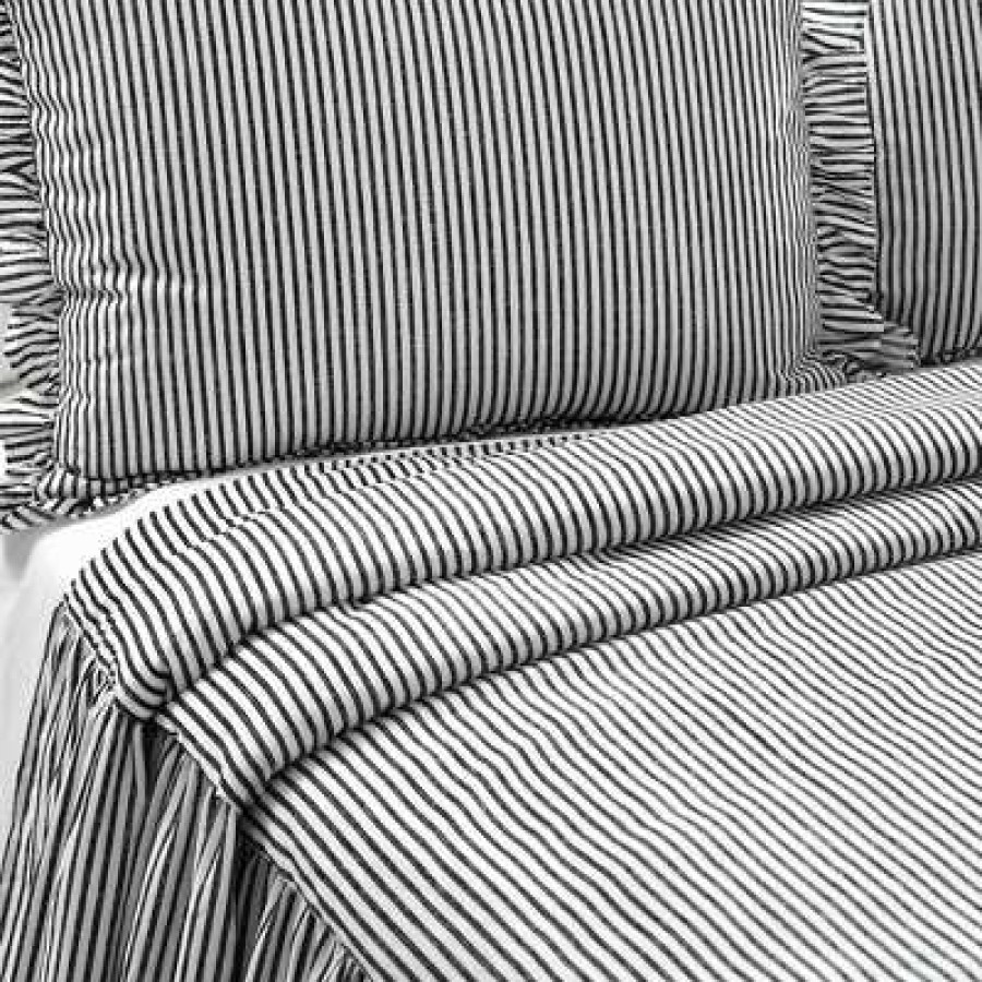 Bedspread Bedding Sets * | Top 10 Lush Decor Ticking Stripe Bedspread Lush Decor