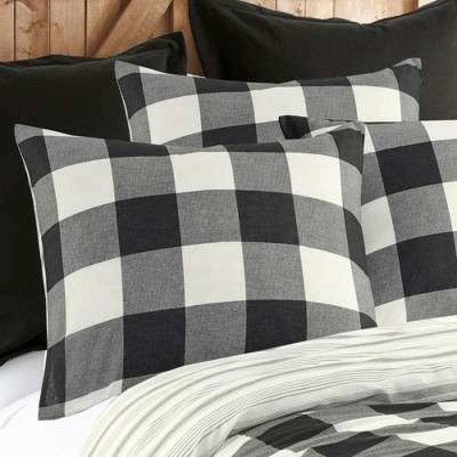 Bedspread Bedding Sets * | Cheapest Camden Black Duvet Set One Full/Queen Duvet And Two Standard Shams Levtex Home