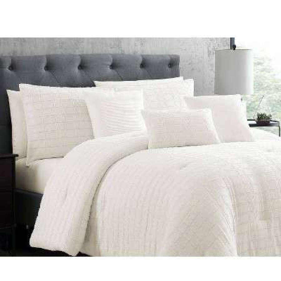 Comforter Bedding Sets * | Buy Kasuga 6 Piece Comforter Set Riverbrook Home White