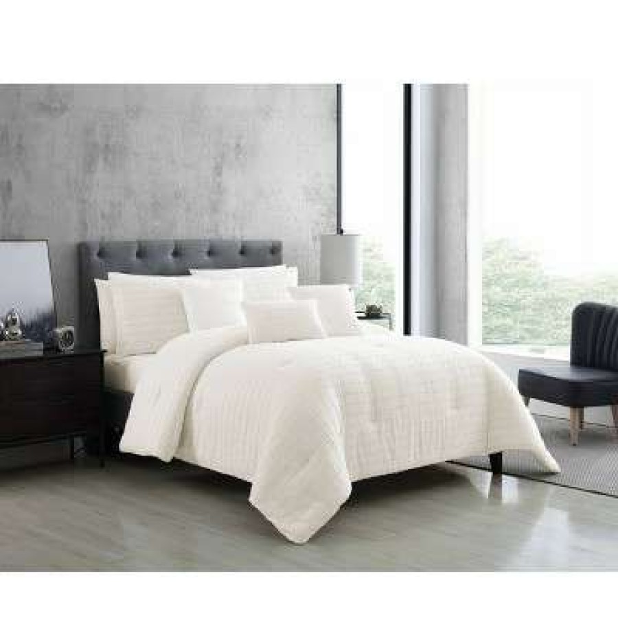 Comforter Bedding Sets * | Buy Kasuga 6 Piece Comforter Set Riverbrook Home White