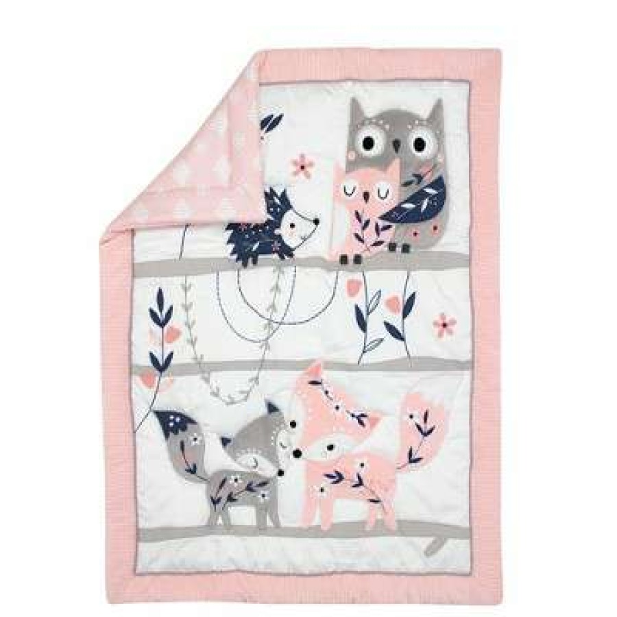 Quilt Bedding Sets * | Best Deal Lambs & Ivy Forever Friends 4-Piece Nursery Crib Baby Bedding Set Blue, Pink