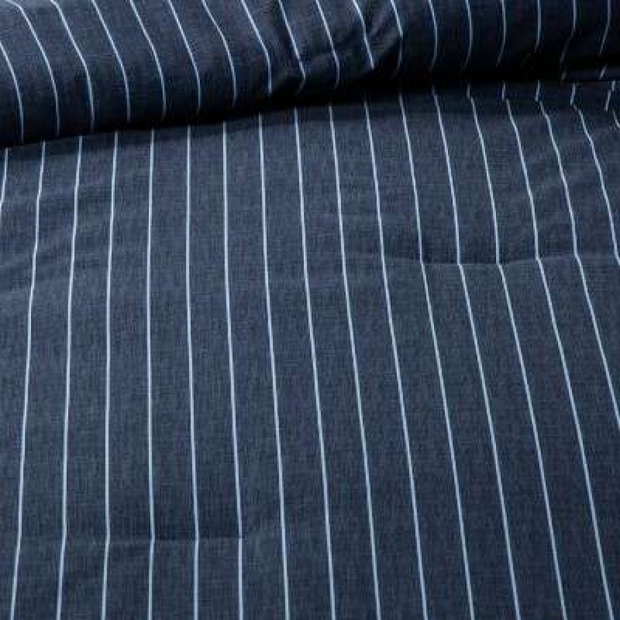 Comforter Bedding Sets * | Best Reviews Of Family Friendly Stripe Comforter & Pillow Sham Set Navy Threshold