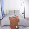 Duvet Cover Bedding Sets * | Hot Sale 3 Pcs Washed Polyester With Pompoms Tassels Bedding Sets Queen Gray Piccocasa